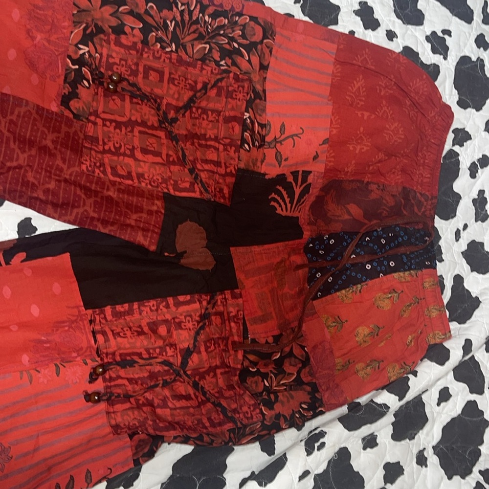 New harem style tie dye patchwork joggers. - Picture 3 of 5